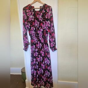 Lark & Grey Floral Long Sleeve Maxi Dress SIze L